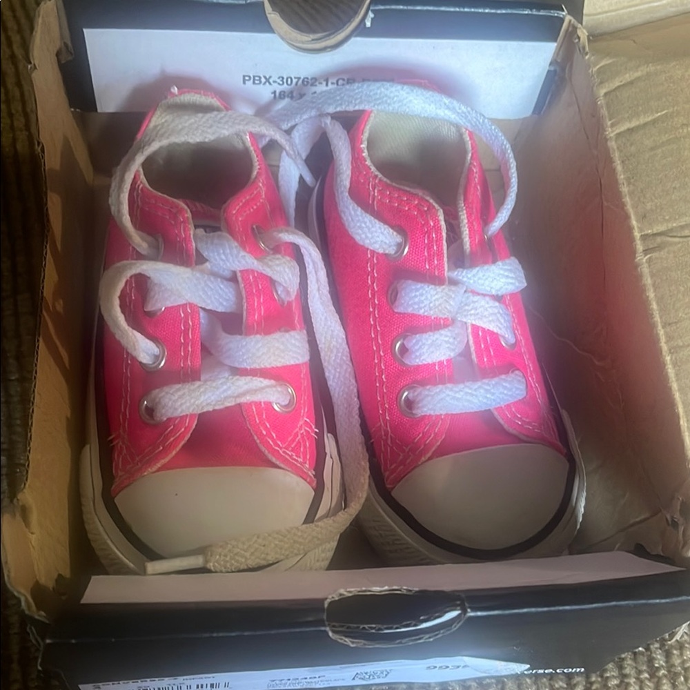 Converse Pink Canvas Sneakers with White Accents